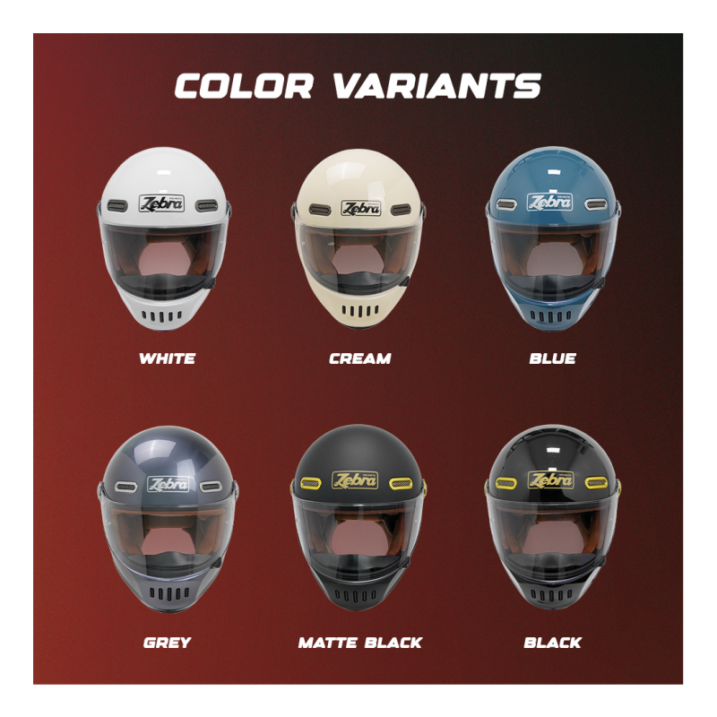 ZEBRA VERTUOSO Classic Helmet For Motorcycle Retro Helmet Full Face ...