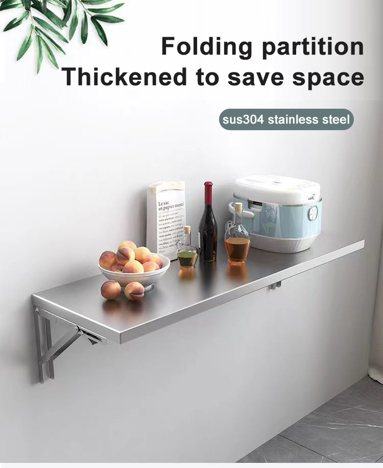 Foldable Table Wall mounted Stainless steel storage rack Dining Kitchen ...