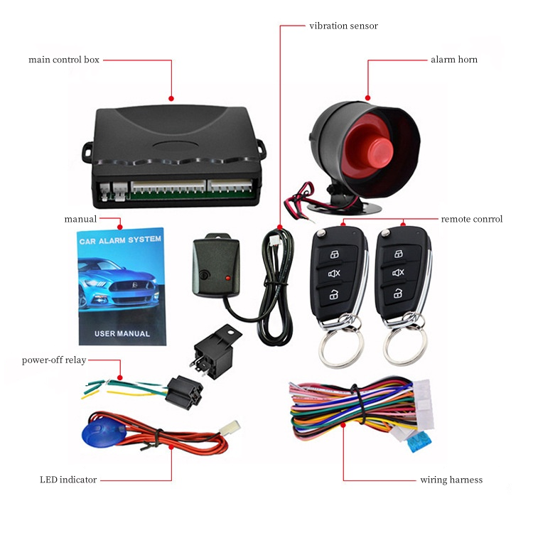 1Set Universal Car Security Alarm System Anti-theft with Remote ...