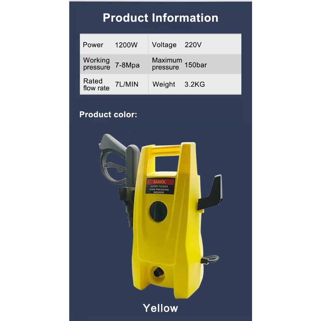 Portable High Pressure Car Washer 2600w Household Fully Automatic Car