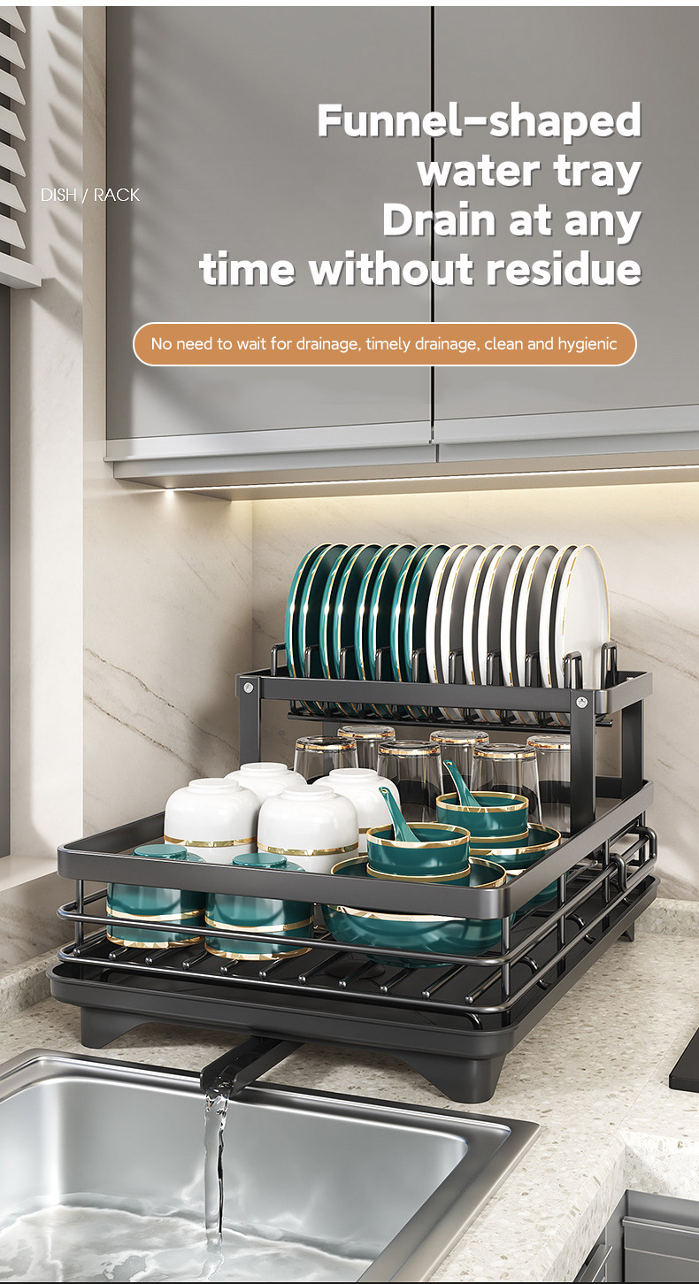 Kitchen Organizer Dish Drying Rack Dish Drainer Rack Dish Cabinet Dish ...