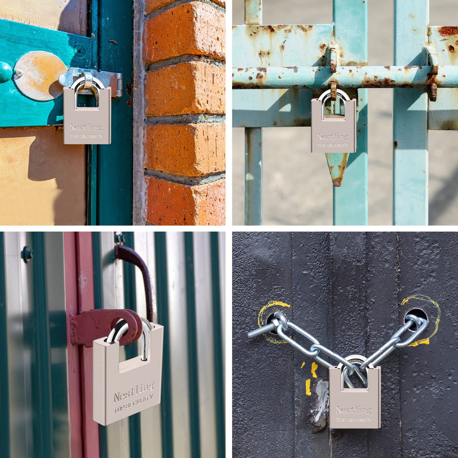 Half Pack Anti Theft Padlock Heavy Duty Security Lock Anti Cutting Gate ...
