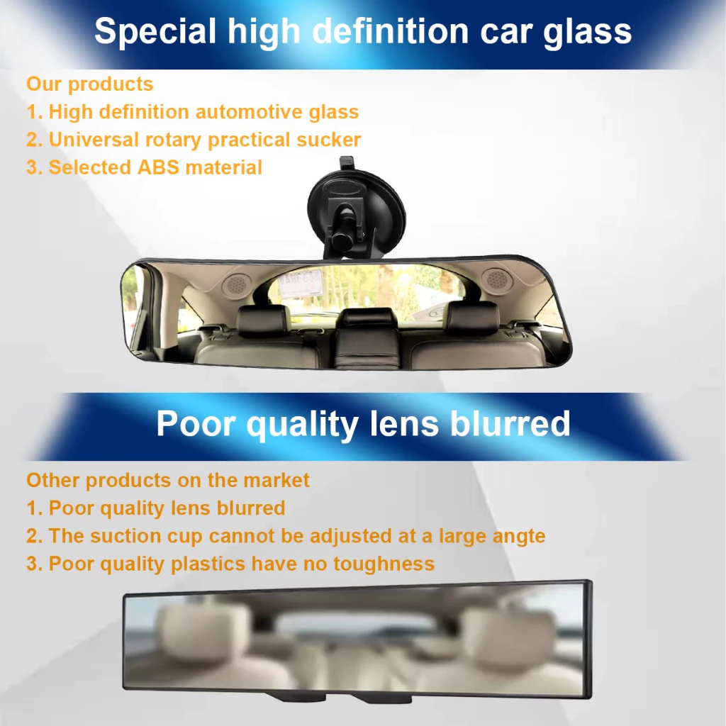 Rear View Mirror Suction Rear View Mirror Wide Angle Interior Anti ...