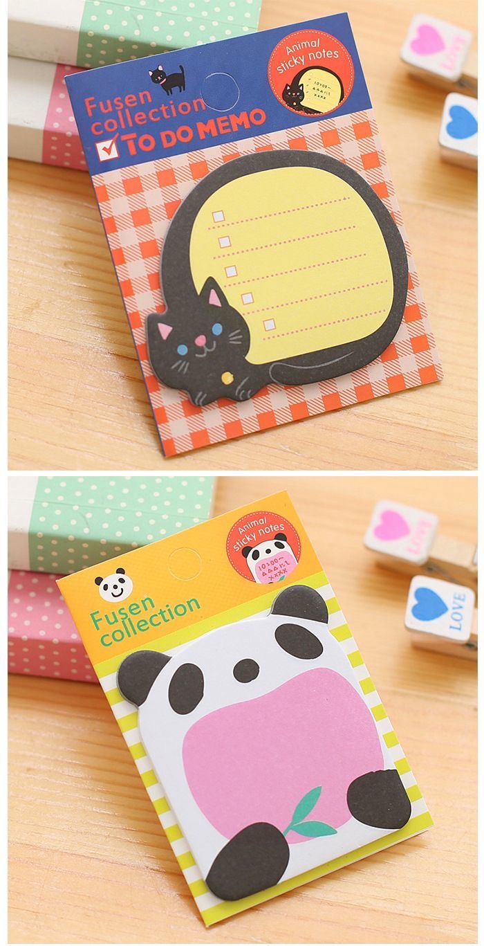 BUY 5 take free 1 Cute animal sticky notes notepad cartoon sticky notes ...
