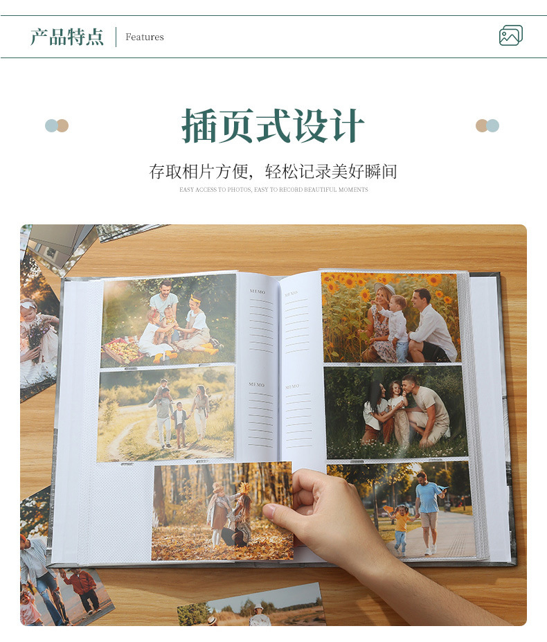 4R 6inch 300 Pocket Insert Album Family Large Capacity Album Gifts to ...