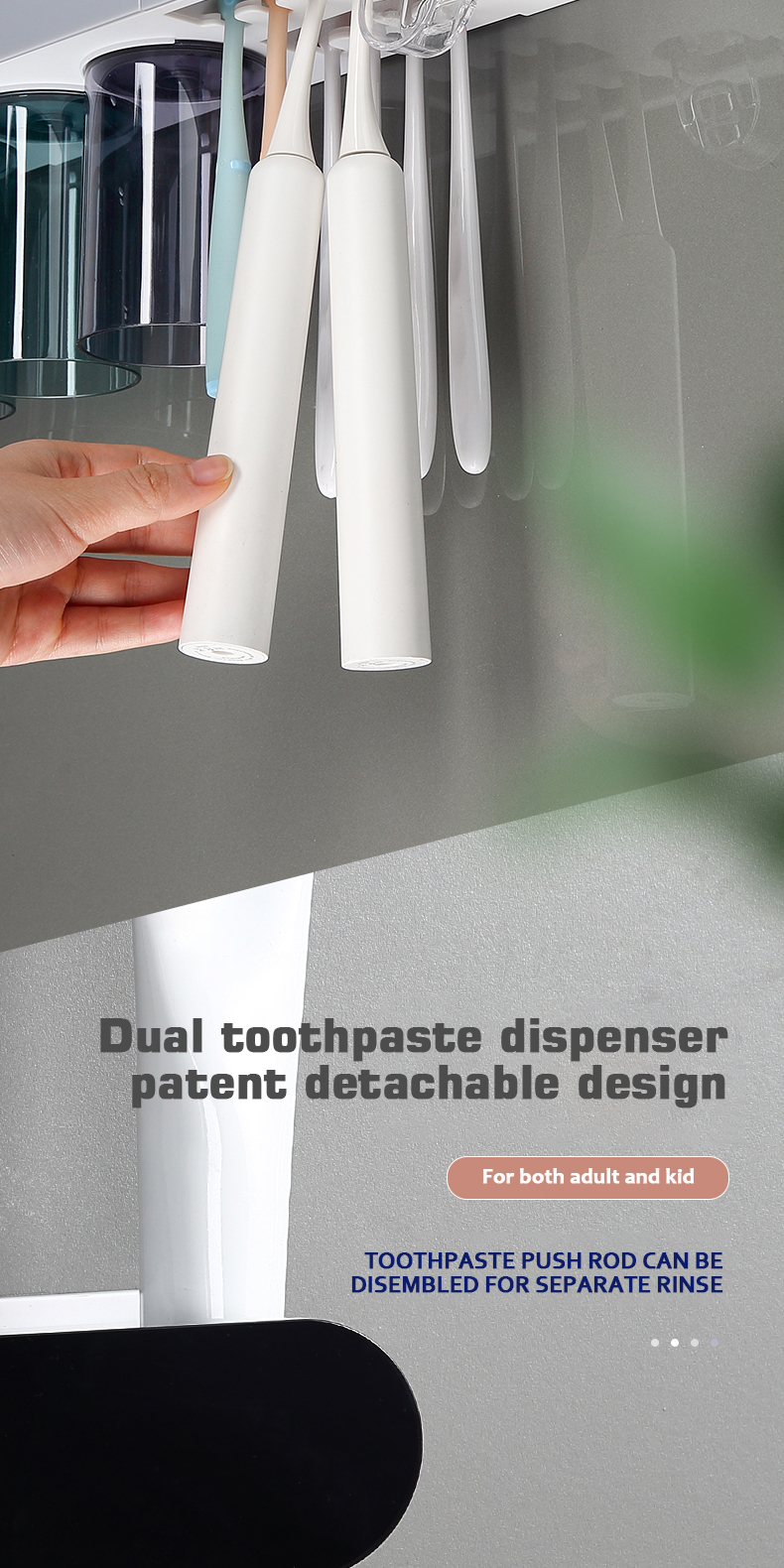[Ready Stock]Ecoco Magnetic Toothbrush Holder Automatic Toothpaste ...
