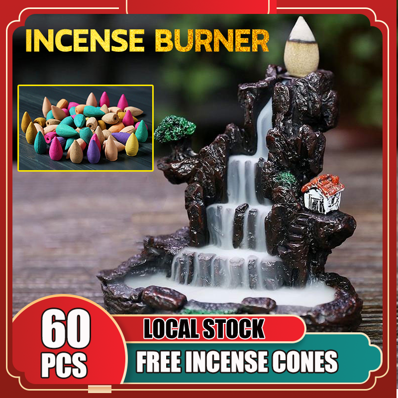 Backflow Incense Burner Resin Waterfall Incense Holder Insence Cone ...