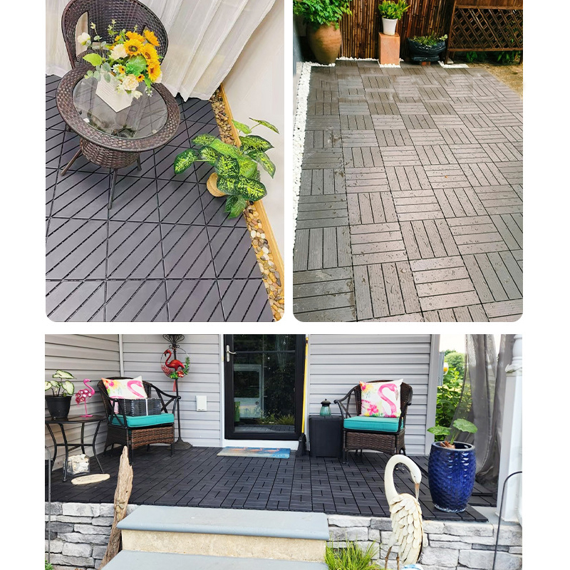 3D Relief PVC Interlocking Plastic Indoor/Outdoor Deck Tiles Anti ...