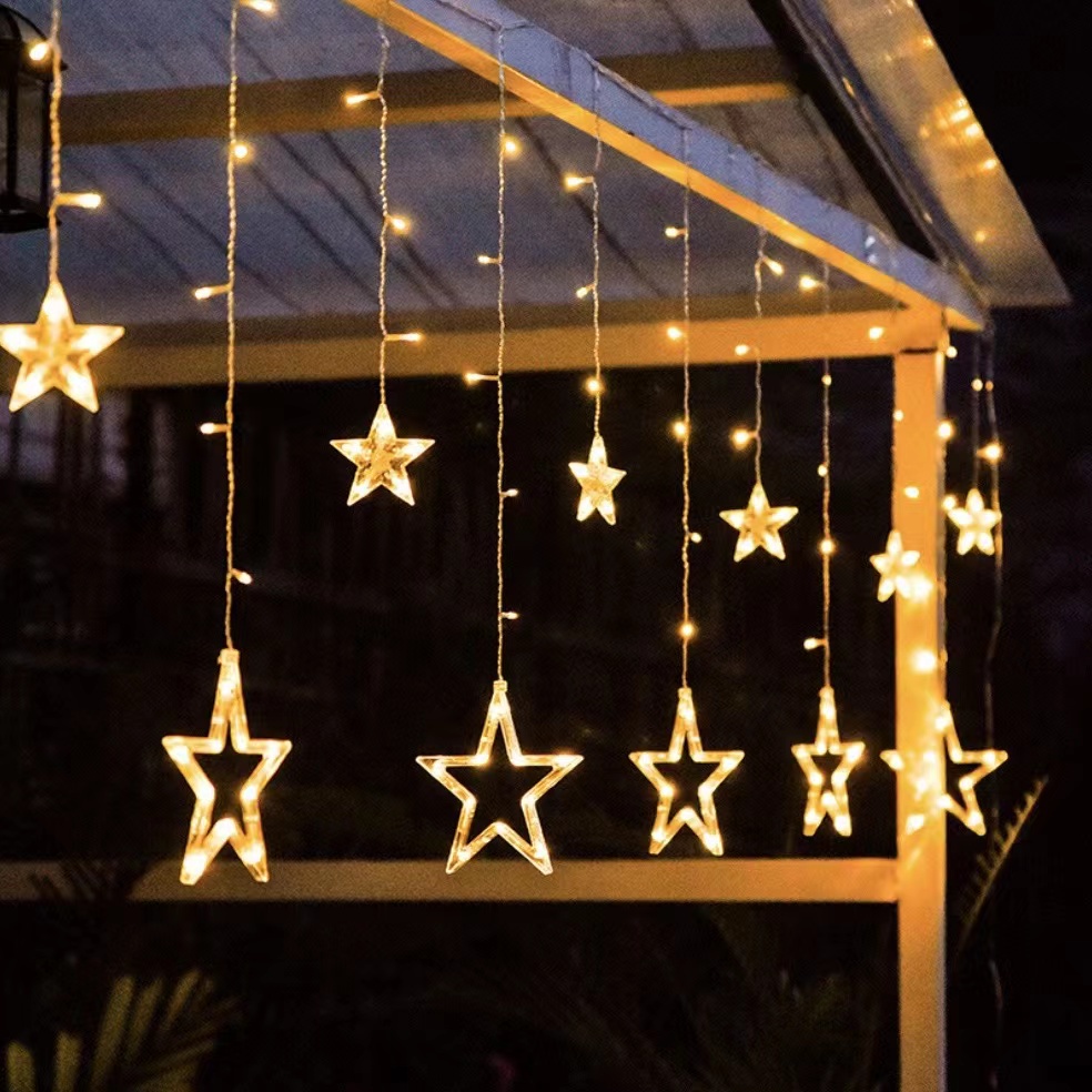Led Curtain String Lights Window Curtain Lights with 8 Flashing Modes ...