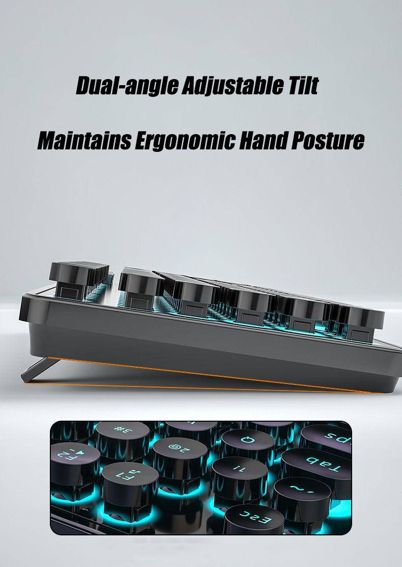 Zeus ZK-13 Gaming Mechanical Feel Keyboard Retro Keycap 104 keys With ...