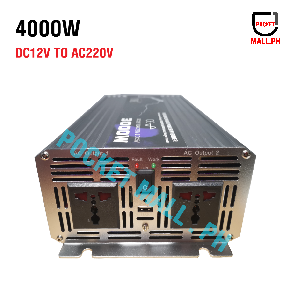 TBE 3000W Pure Sine Wave Power Inverter DC 24V to AC 220V and DC5V W ...