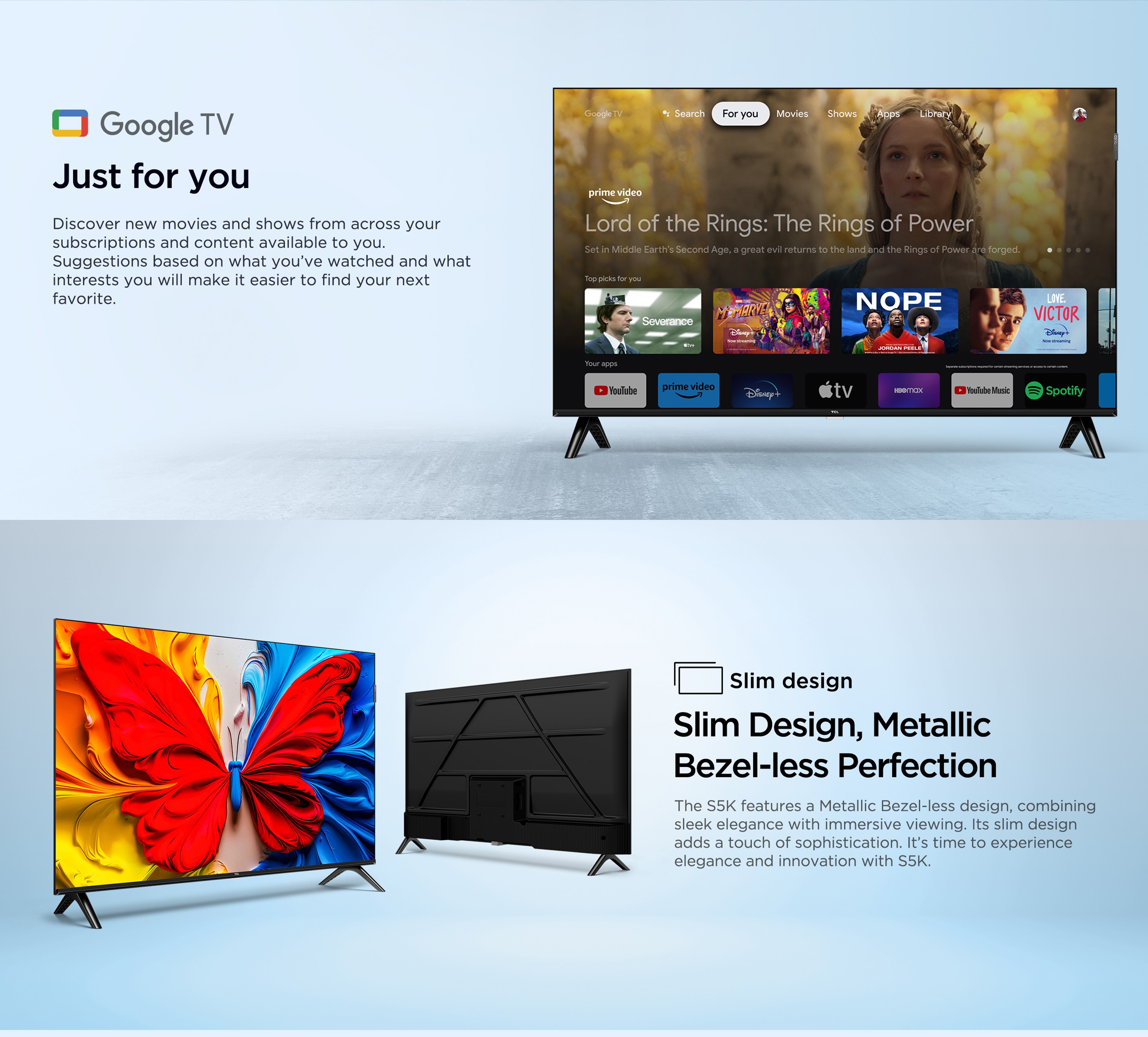 TCL Smart Android 2K FHD QLED Google TV S5K, HDR, Dolby Audio, Google ...