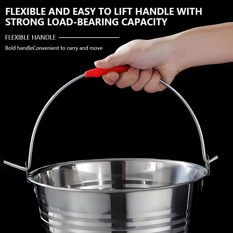 Thickened Stainless steel water bucket covered Durable hand held ice ...