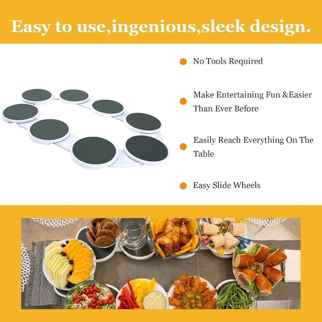 Rotating Dining Table Tray Portable Turntable Tray Set 360° Rotation ...