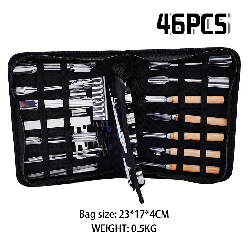 46Pcs Carving Tools Kit Portable Vegetable Fruit Food Chisel Kitchen ...
