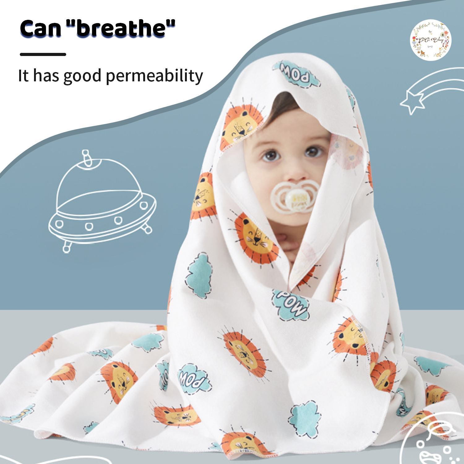 CiCi Newborn Baby Pure Cotton Thin Swaddle Blanket Infant Wrappers ...
