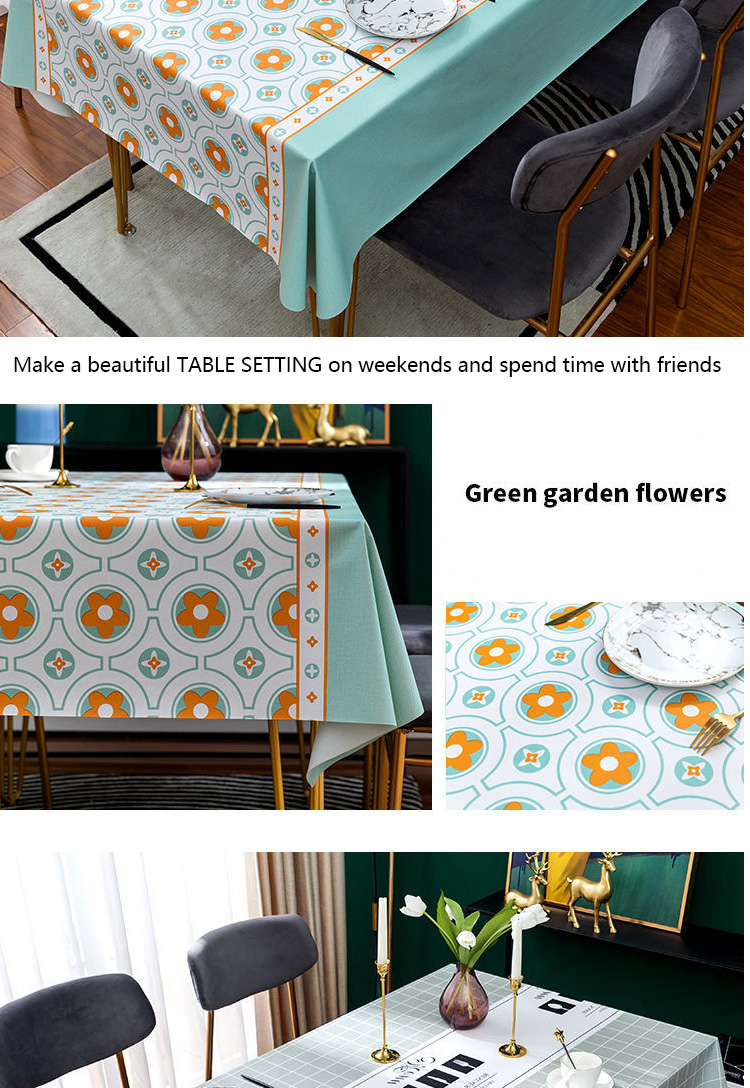 PVC Table Cloth Table Mantle for table Waterproof/Oil Resistant/Scald ...