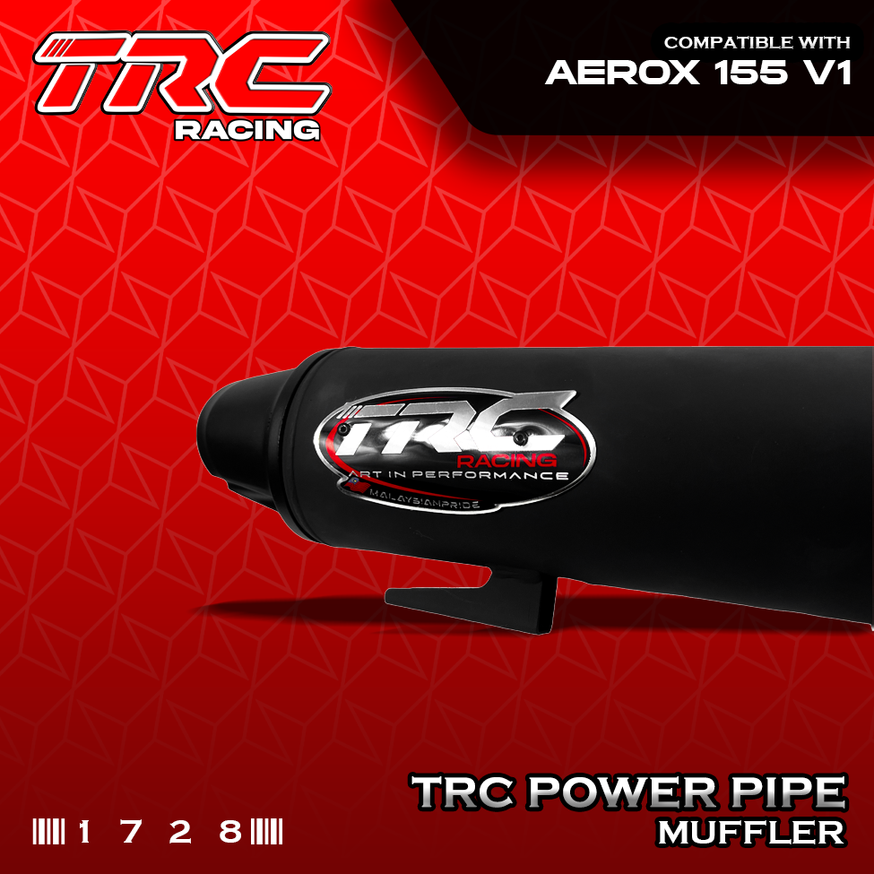 TRC Racing Power Pipe Yamaha Aerox v1 Muffler Exhaust with Removable ...