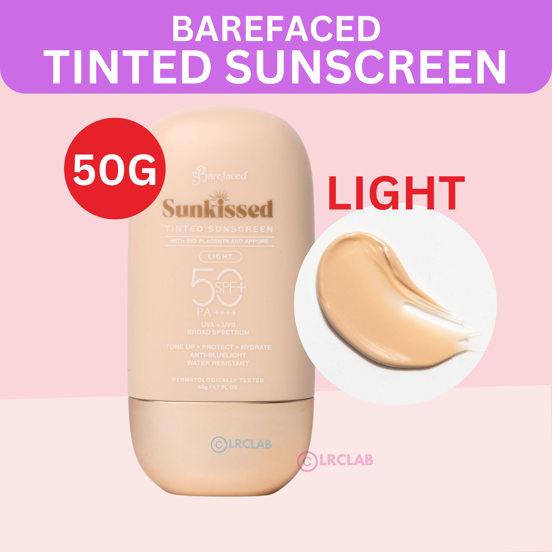 WITH FREEBIE Barefaced Sunkissed Tinted Sunscreen SPF 50 sunblock face ...
