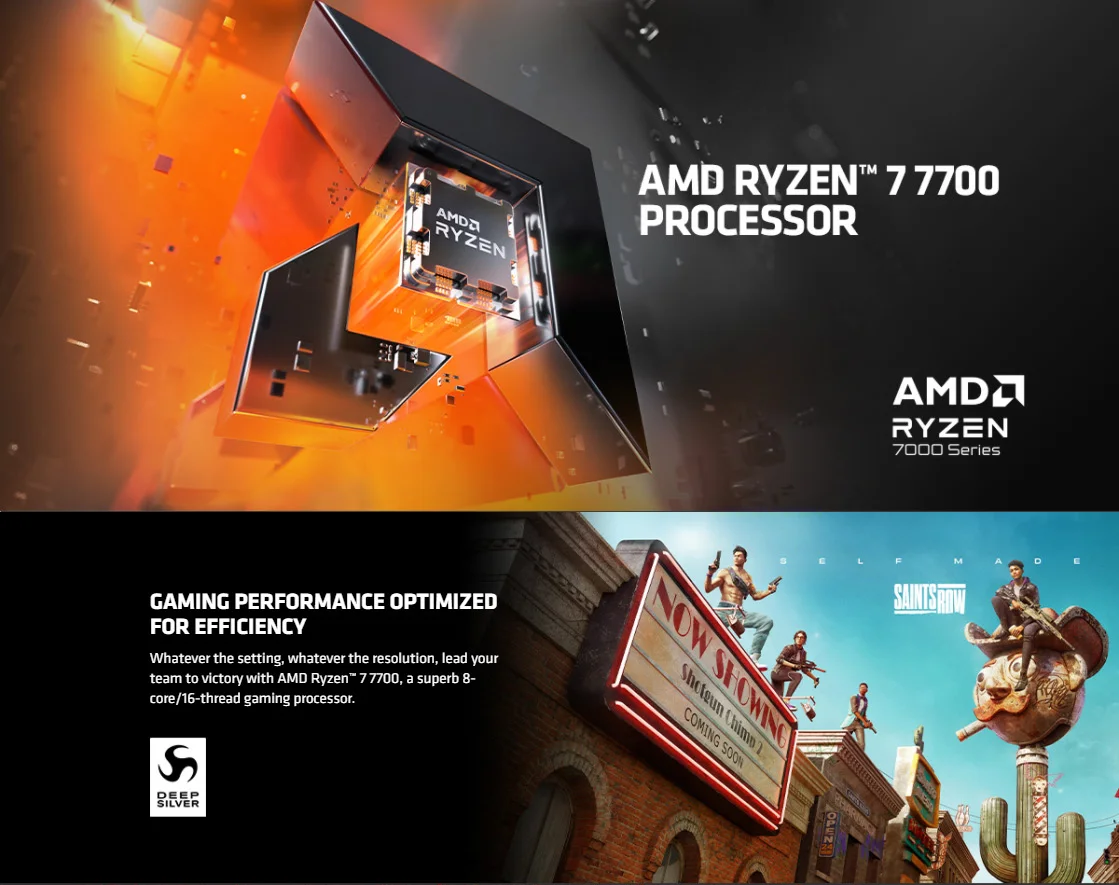AMD Ryzen 7 7700 Desktop Processor Build-in GPU 8-Core 16-Thread CPU ...