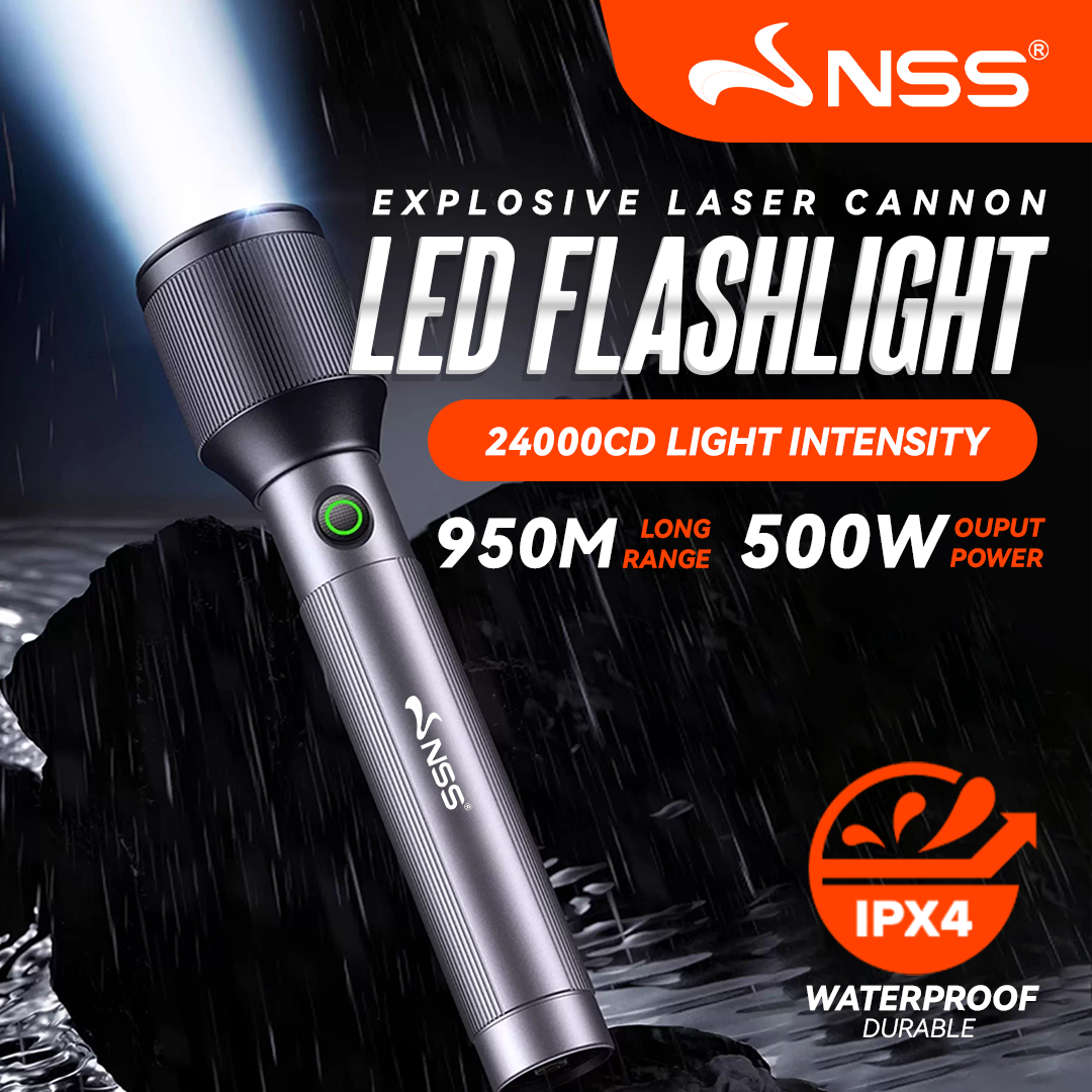 NSS 500W Original Rechargeable LED Flashlight Super Bright Zoom ...