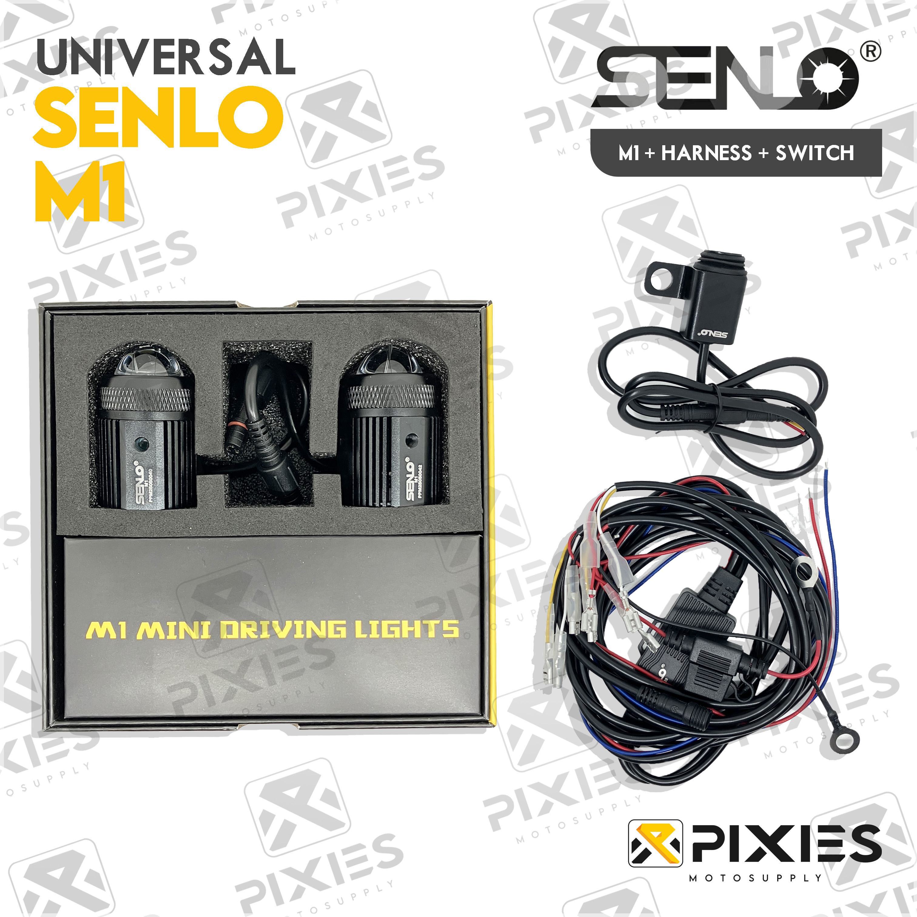 SENLO MINI DRIVING LIGHT SENLO M1 SET HARNESS SWITCH RELAY SOCKET FUSE ...