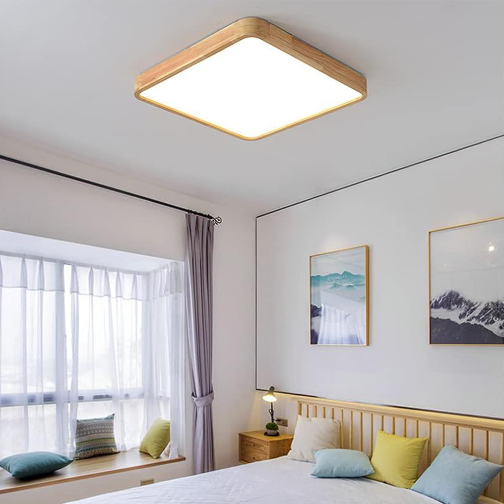 Ceiling Light LED Tri Color Wood Grain Light Embedded Light Ceiling ...