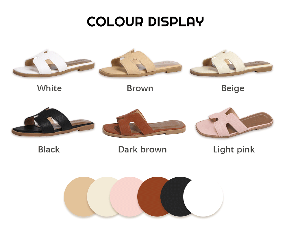 YOTO H-Shaped Strap Sandals For Women Fashionable Leather Versatile ...