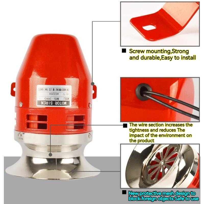 MS-190/290/390 Wind Snail Motor Alarm 220V | Marine Engine Air Defense ...