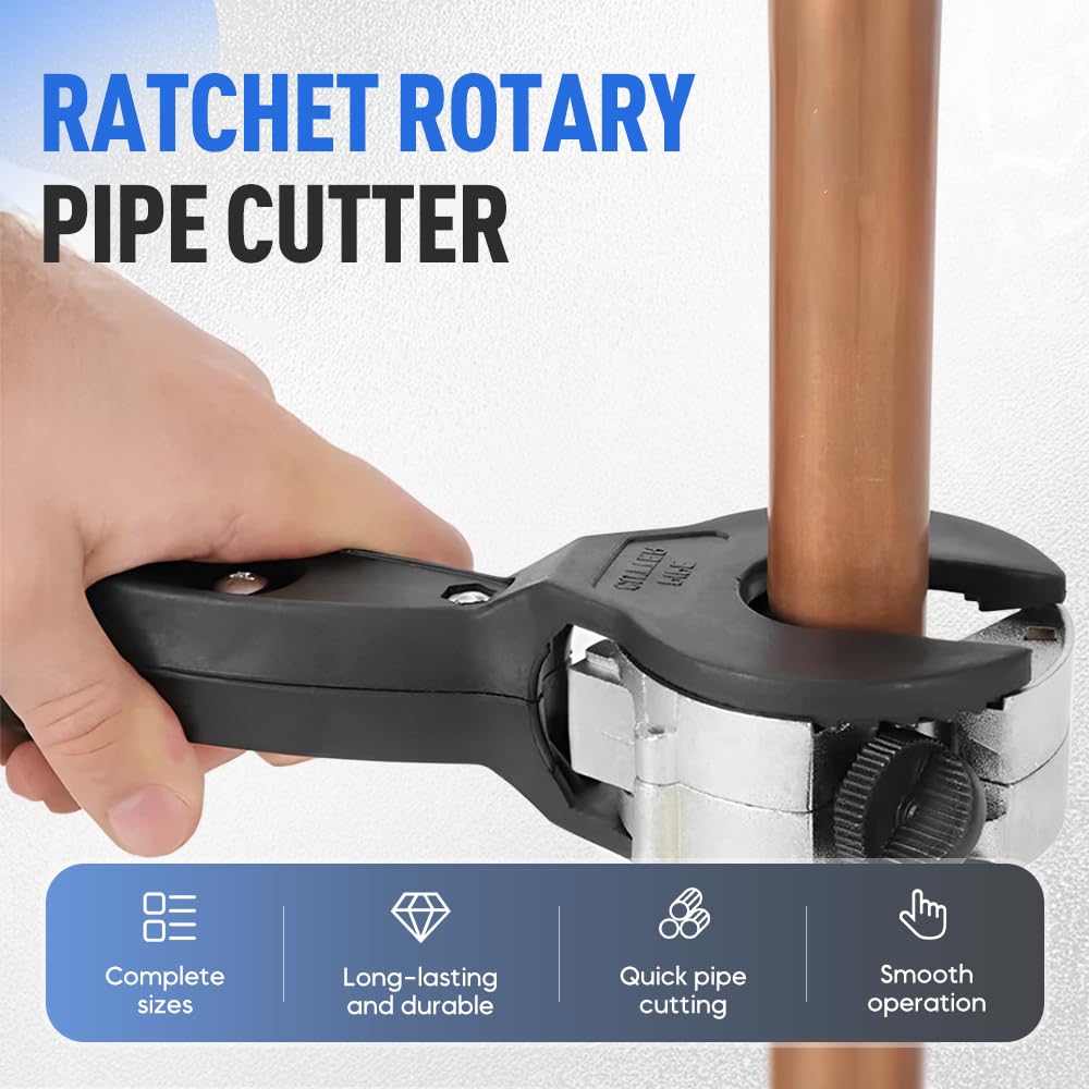 One-Handed Ratchet Tube Cutter 8-29mm Diameter Stainless Steel Blade ...