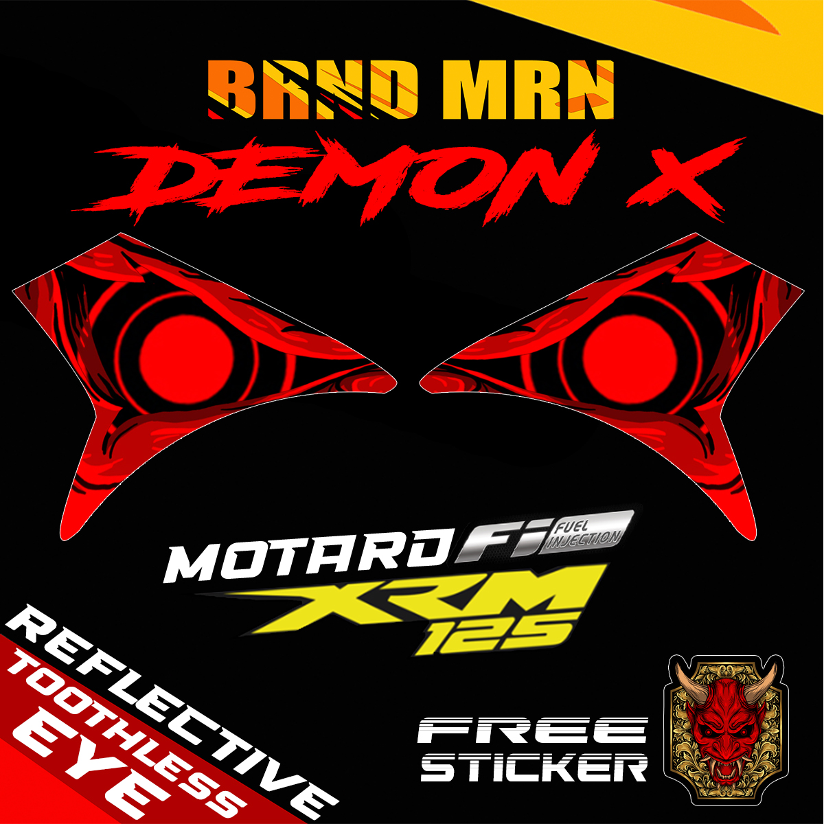 HONDA XRM MOTARD 125 FI HEADLIGHT EYE DECAL REFLECTIVE STICKER TINT ...