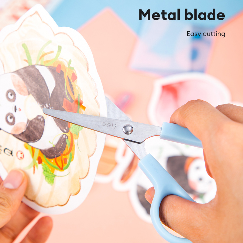 Deli Student Safety Scissors Round Head Design Cute Cartoon Mini