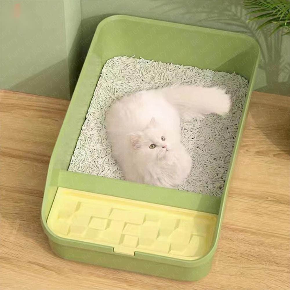 Cat Litter Box Wide Pedal Extra Large Cat Litter Pan Litter Leak Proof
