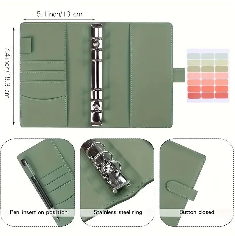 A6 Binder Planner Notebook with 12pcs Cash Envelope Pockets 6-Hole ...