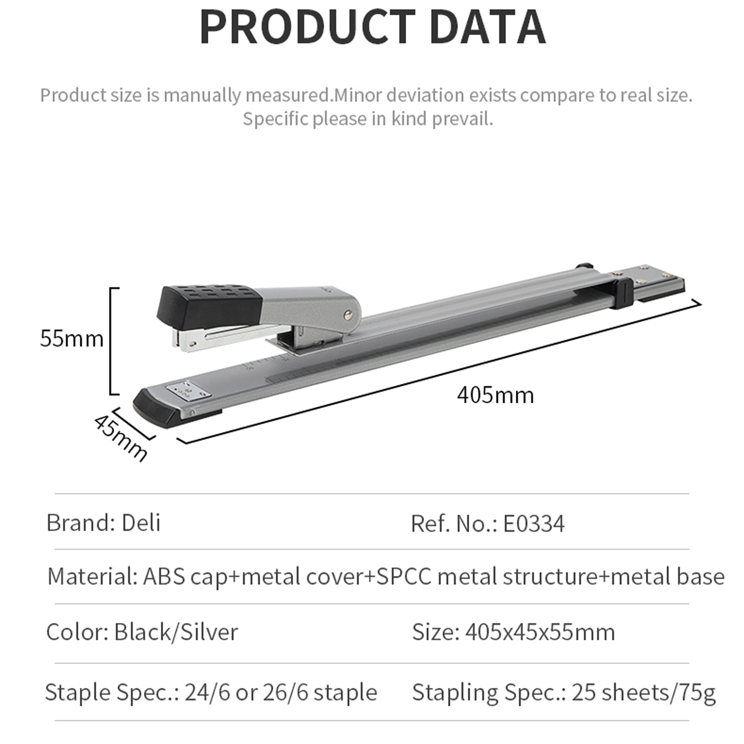 Deli 334 Long Arm Stapler Binding No. 35 | Shopee Philippines