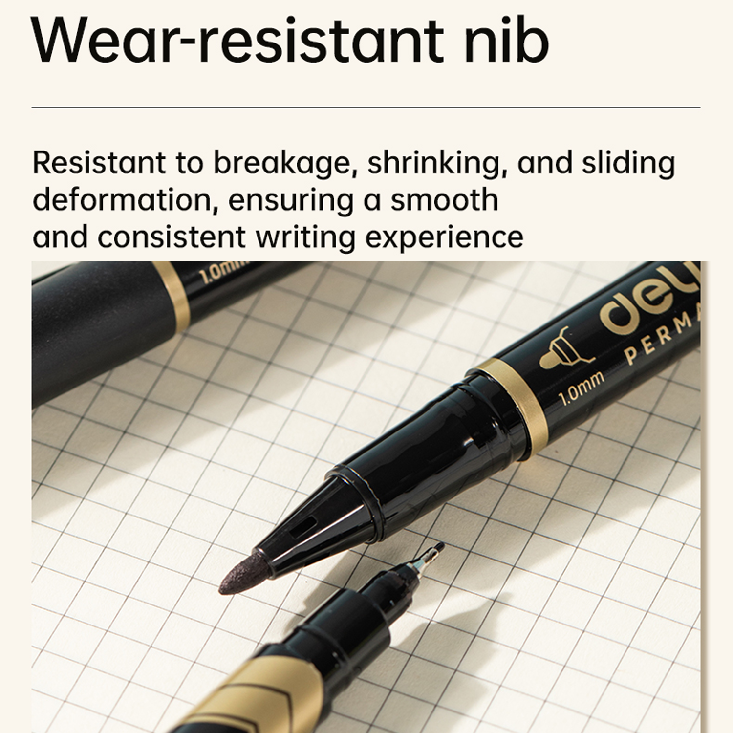 Deli EU10420 Writing Instrument - Dual Tip Permanent Marker Black (1PC ...