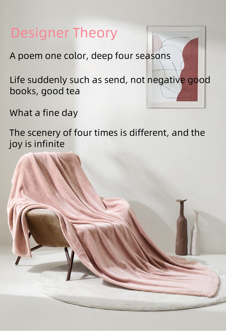 Coral Luxury Blanket Soft Microfiber Blankets Aesthetic Blanket Double