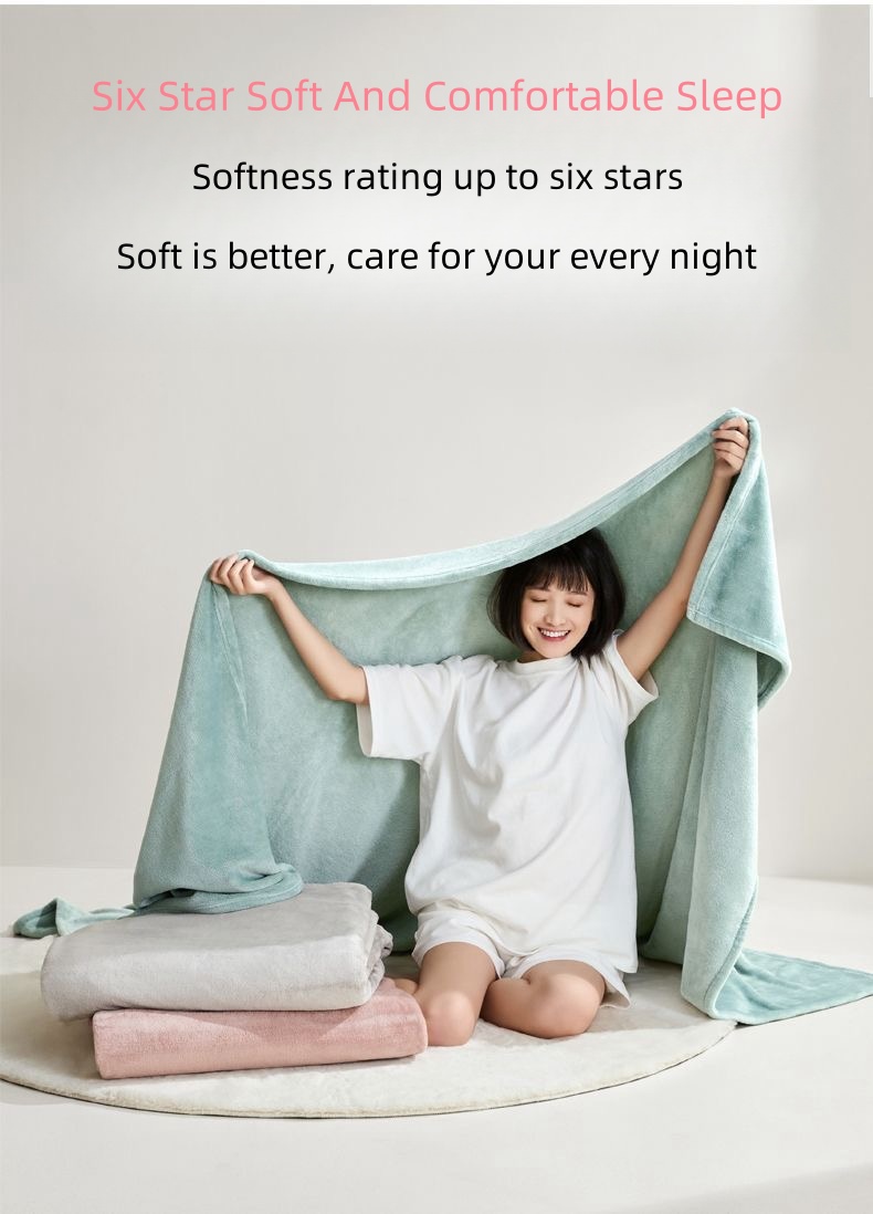 Coral Luxury Blanket Soft Microfiber Blankets Aesthetic Blanket Double