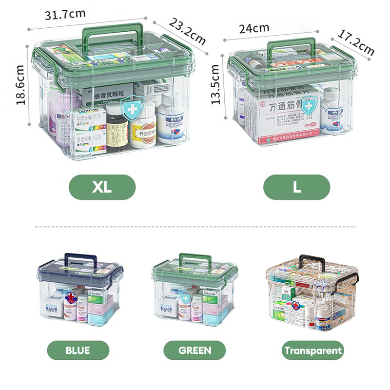 Transparent First Aid Box Domestic Medicine Box Family Kit First Aid ...