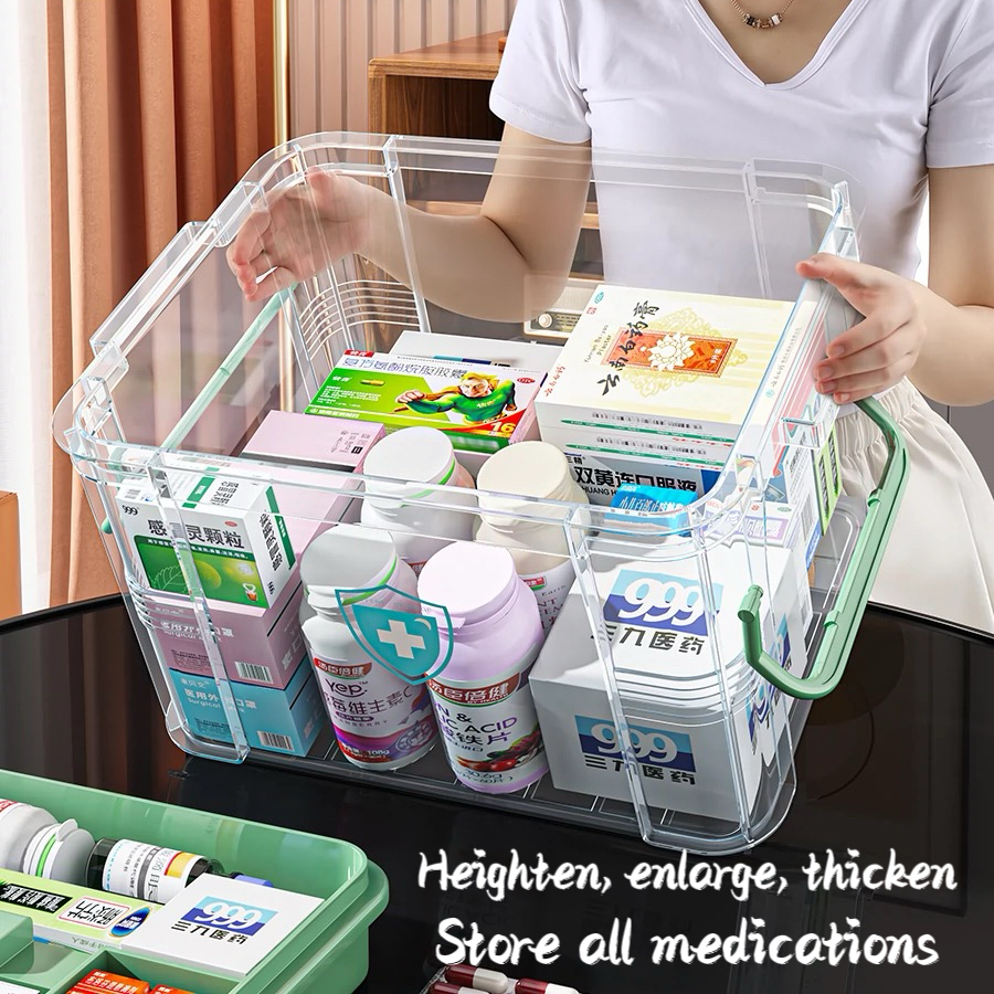 Transparent First Aid Box Domestic Medicine Box Family Kit First Aid ...