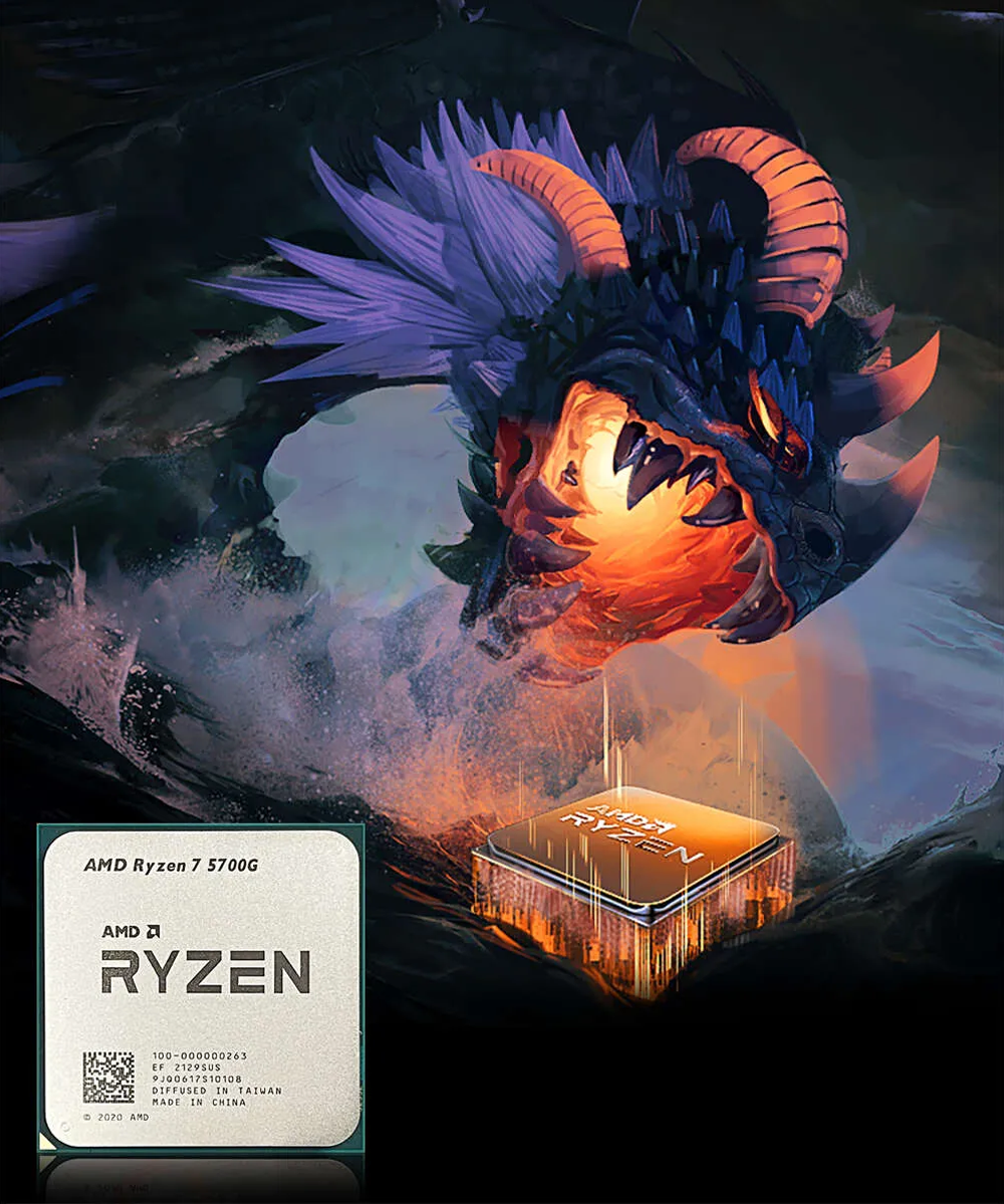 AMD Ryzen 7 5700G Desktop Processor 8 Cores up to 4.6GHz 20MB Cache AM4 ...