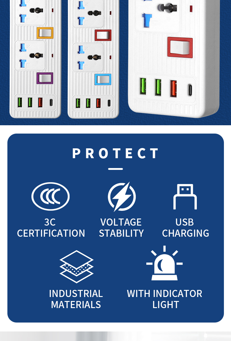 Centrix Power Socket Extension Strip Multi Function Socket With 5 ...