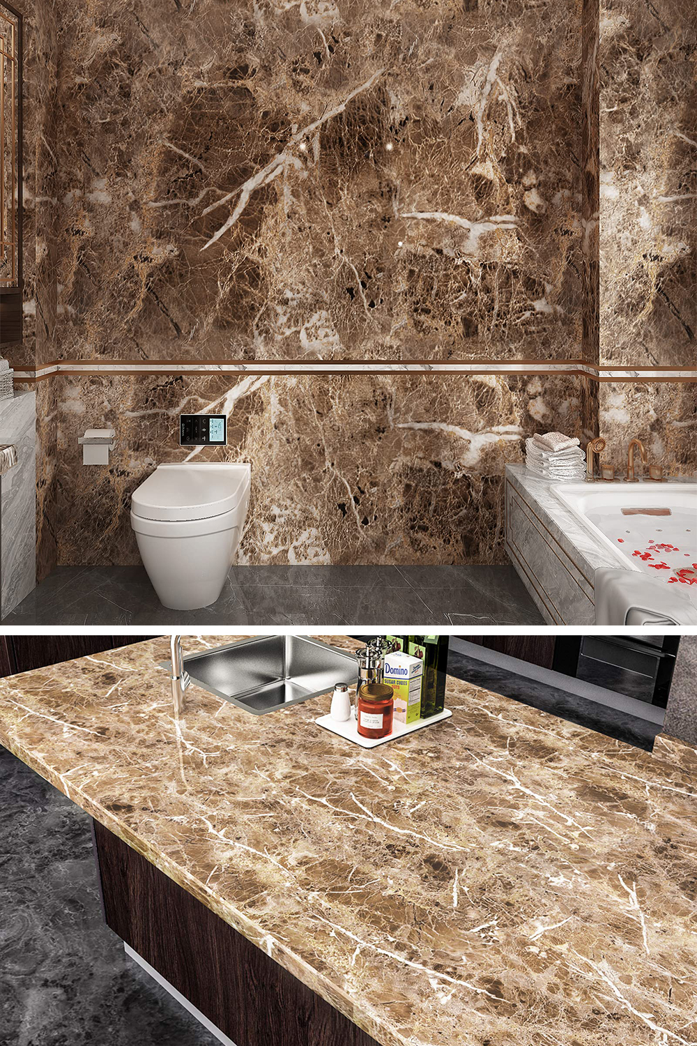 Marble Wallpaper Wallpaper vinyl Countertop Film Self-Adhesive Kitchen ...
