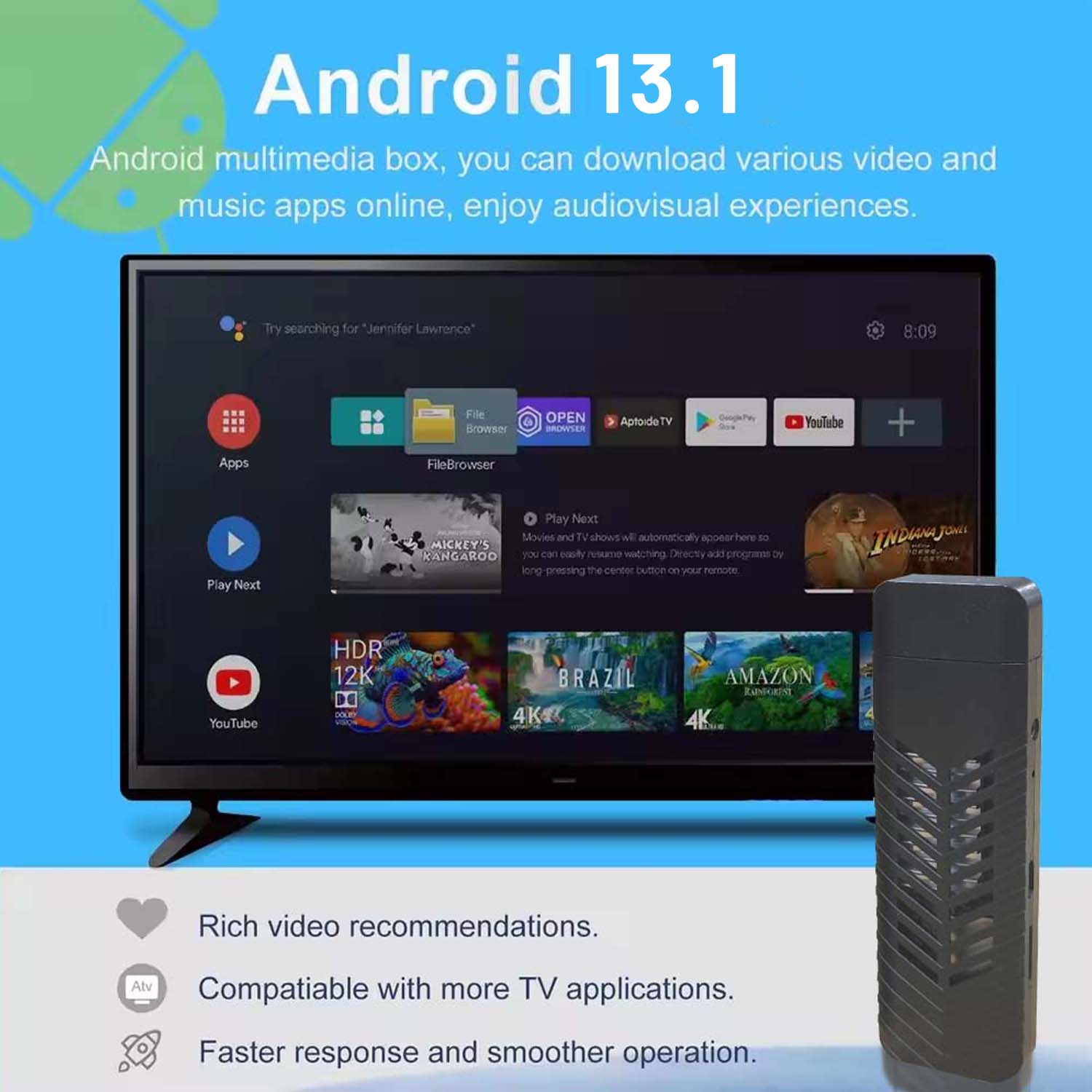 Android Tv Stick 4K Ultra HD 64GB Ram + 512GB Rom 2.4ghz Wifi Wireless ...