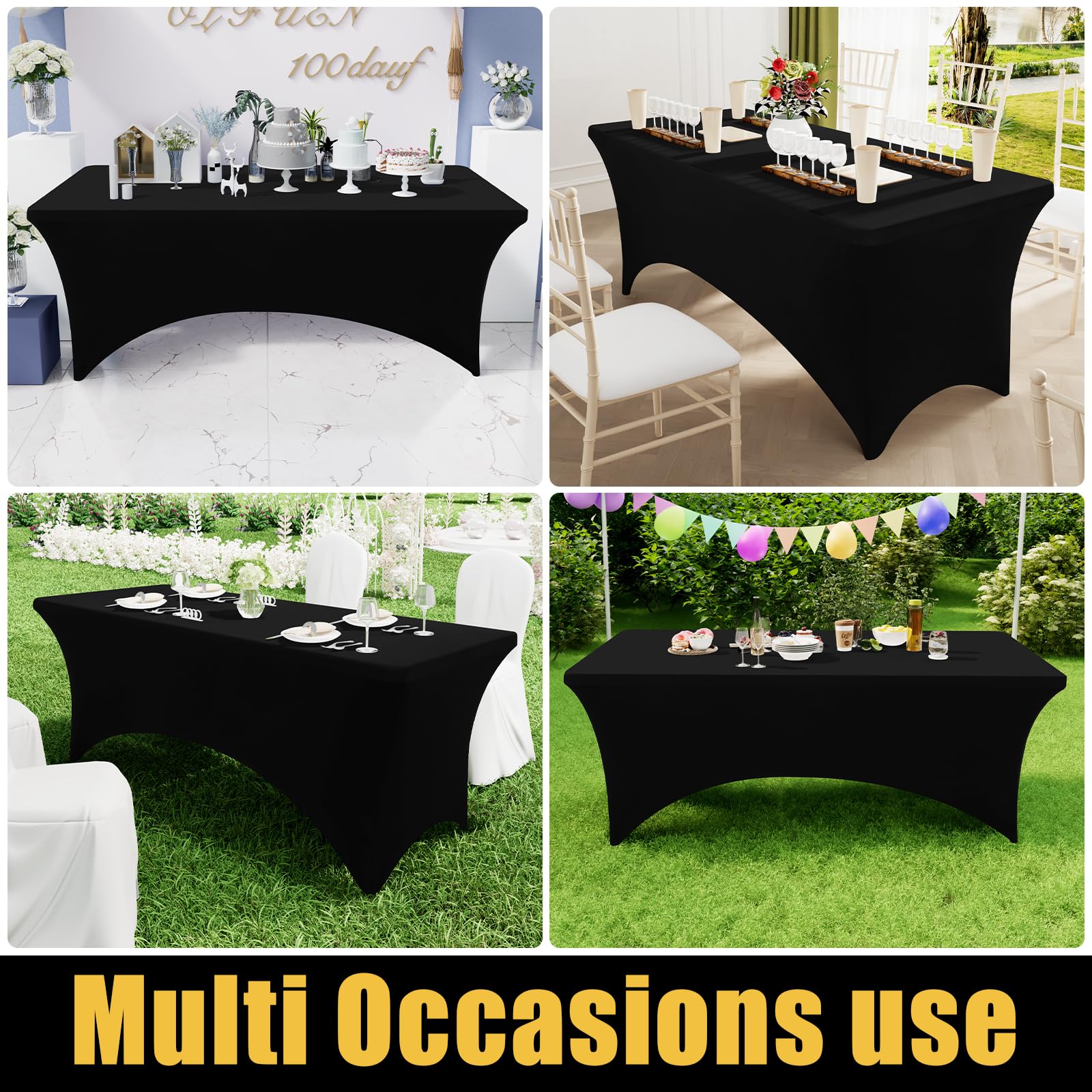 6FT Spandex Table Cloth Elastic Fitted Stretch Tablecloths for ...