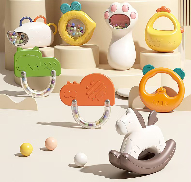 Teether For Baby BPA Free Silicone Baby Toys Food Grade Rattle Toys ...