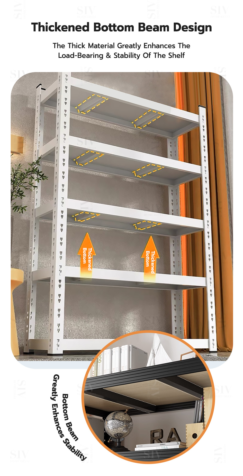SIV Boltless Metal Rack Adjustable Stainless Rack Organizer Heavy Duty ...