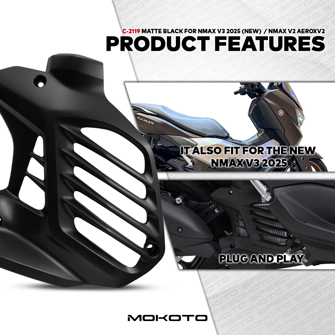 MOKOTO YAMAHA NMAX V2/V2.1/V3 STANDARD/AEROX V2 RADIATOR COVER ENGINE ...