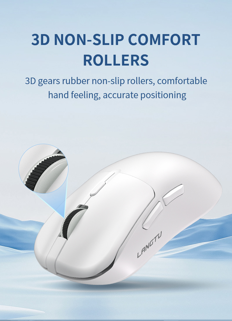 LANGTU T6 2.4G Bluetooth Wired Tri-Mode Wireless Mouse 66g lightweight ...
