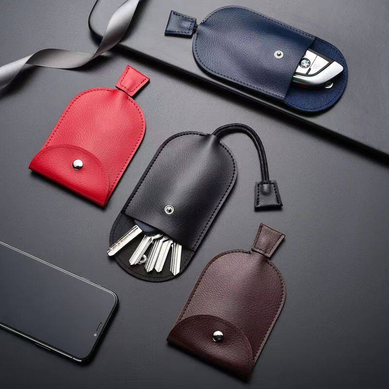 Leather Car Key Case Multifunction Organizer Pull Out Design Large ...